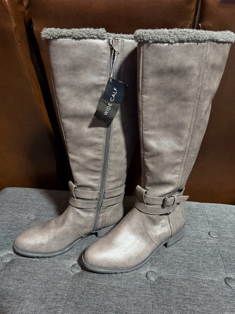 Naturalizer Gray Tall Faux-Suede Over-the-Knee Boots